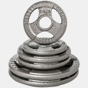 HOMCOM Conjunto de 6 Discos de Peso 35kg Discos Olimpicos com Orifício Central de Ø5,4cm para Treinamento em Casa Academia Prata