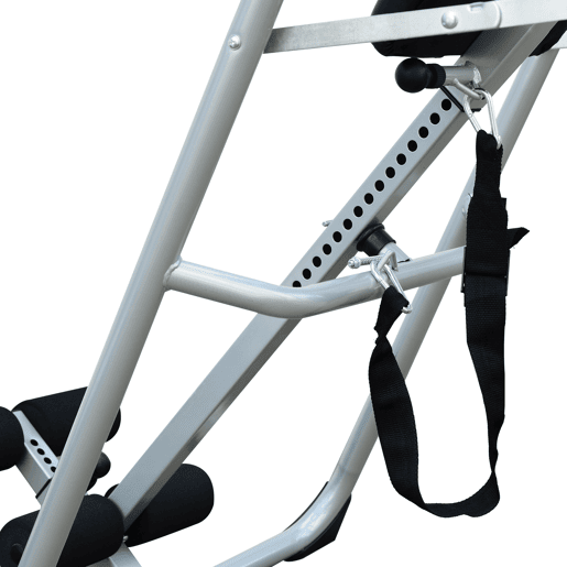 HOMCOM Mesa de Inversão Dobrável com Altura Ajustável entre 147-198 cm e Cinto de Segurança Capacidade Máxima 136 kg 65x112-142x126 cm Preto e Azul