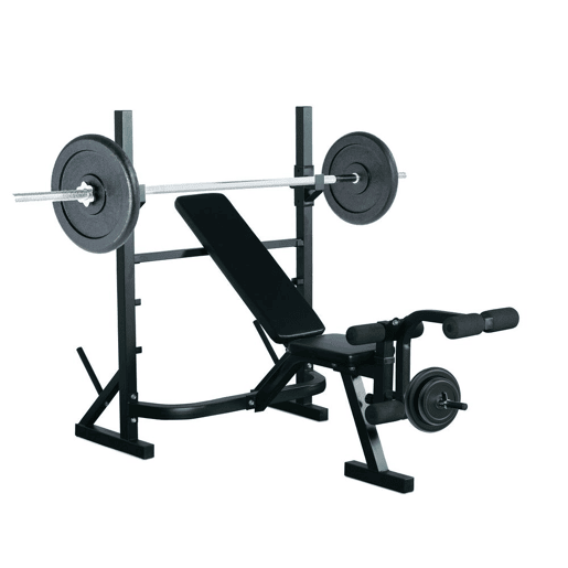 HOMCOM Banco de Musculação Multifuncional com Altura Ajustável de 3 Níveis para Treino de Corpo Inteiro 175x98x130 cm Preto