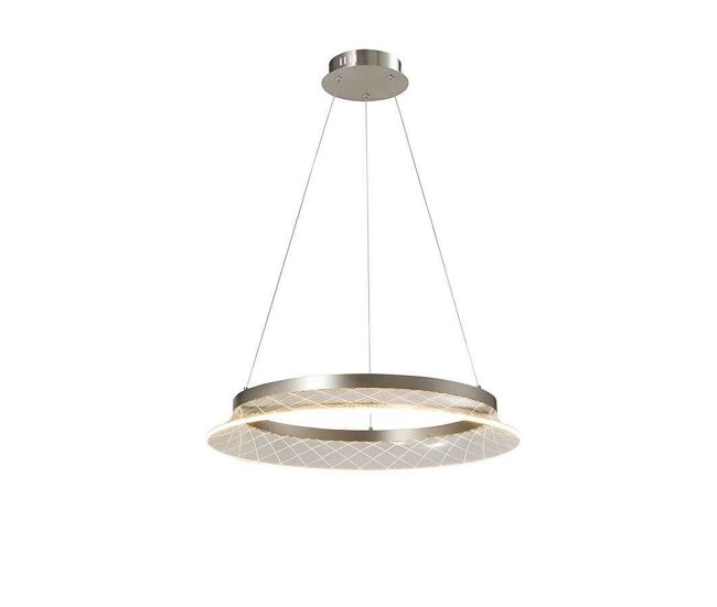 Colgante metal color cromo serie sendra 60cm