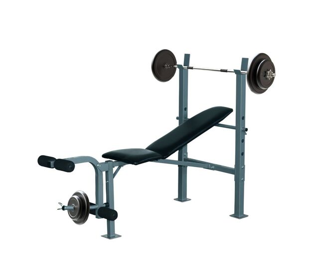 Homcom banco de pesas con soporte barra pesas altura ajustable banco de musculación multifuncional máquina de fitness entrenar completo con respaldo