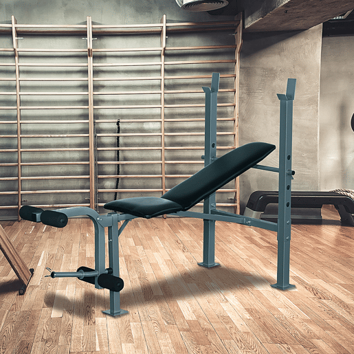 HOMCOM Banco de Musculação com Altura Ajustável Banco de Pesos Multifuncional Banco Fitness para Treino Completo com Encosto Ajustável Carga 200 kg 165x68x114 cm Preto