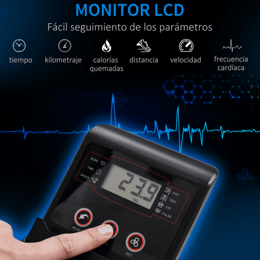 HOMCOM Bicicleta elíptica de fitness com Resistência Magnética Ajustável Tela LCD Sela Ajustável Monitor de Frequência Cardíaca e Volante 3 kg 103x62x151 cm Preto