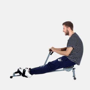 HOMCOM Máquina de Remo com Ecrã LCD para Academia Exercícios de Musculação ou Resistência Carga Máxima 100kg 130x47,5x67cm Cinza