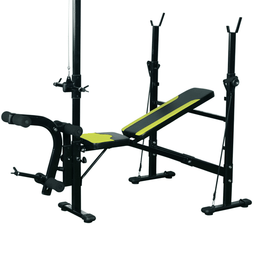 HOMCOM Banco de Musculação Reclinável Multifuncional para Treinamento e Musculação 175x110x202 cm Preto