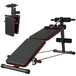 HOMCOM Banco de Exercício e Musculação, Banco de Abdominais Dobrável Ajustável em Altura com Suporte Poplíteo Regulável Ideal para Casa e Ginásio 137x51x50-66 cm Preto