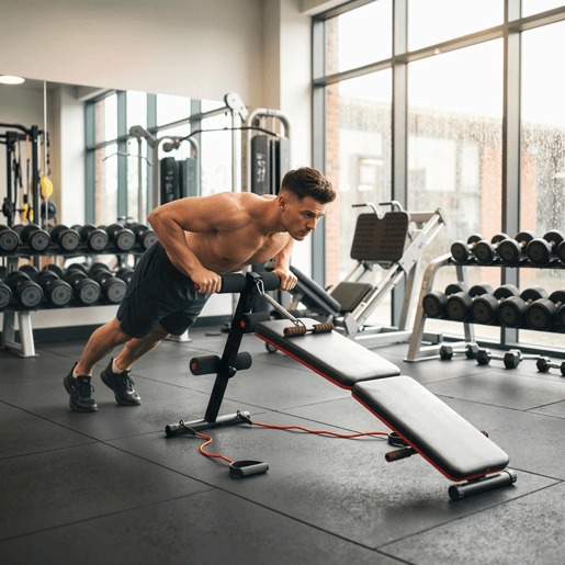 HOMCOM Banco de Exercício e Musculação, Banco de Abdominais Dobrável Ajustável em Altura com Suporte Poplíteo Regulável Ideal para Casa e Ginásio 137x51x50-66 cm Preto