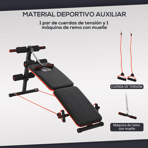 HOMCOM Banco de Exercício e Musculação, Banco de Abdominais Dobrável Ajustável em Altura com Suporte Poplíteo Regulável Ideal para Casa e Ginásio 137x51x50-66 cm Preto