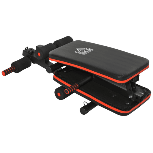 HOMCOM Banco de Exercício e Musculação, Banco de Abdominais Dobrável Ajustável em Altura com Suporte Poplíteo Regulável Ideal para Casa e Ginásio 137x51x50-66 cm Preto