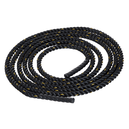 HOMCOM Corda de Batalha Ø38 mm Comprimento 9 m Battle Rope para Exercícios Fitness Crossfit Ultra-Resistente Preto e Amarelo