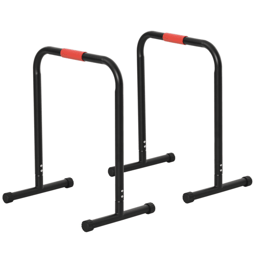 HOMCOM Suporte de treino de barras paralelas com alça extra larga para flexões inclinadas para construção muscular. Calistênicos. 63x41x73 cm Preto HOMCOM Suporte de treino de barras paralelas com alça extra larga para flexões inclinadas para construção muscular. Calistênicos. 63x41x73 cm Preto