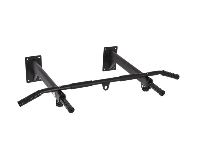Homcom barras de dominadas para pared colgador de saco de boxeo 2 en 1 entrenamiento muscular pull up para casa carga máxima 150 kg negro