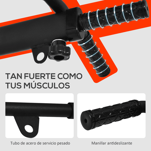 HOMCOM Barra de Elevações para Parede Treinamento Muscular Pull Up para Casa Carga Máxima 150kg 93,5x65x17 cm Preto