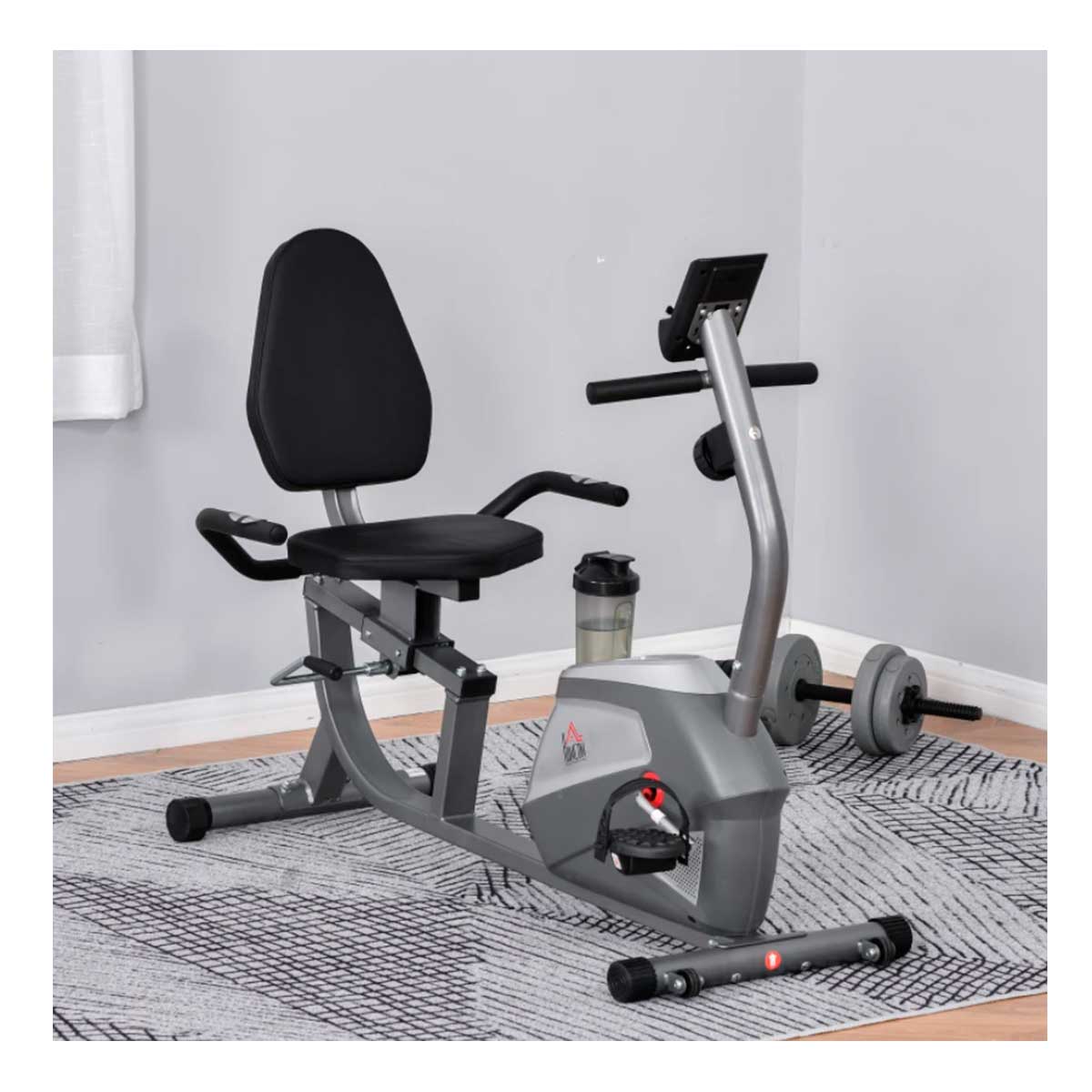 Bicicleta Estática Acero, ABS HOMCOM, deportes y ocio - fitness