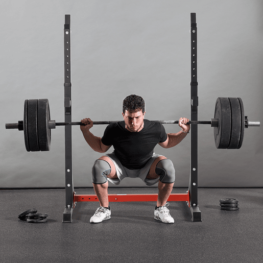 HOMCOM Suporte Ajustável para Barras de Peso Suporte Multifuncional para Exercício em Casa Escritório Carga 150kg Altura Ajustável 121-171cm Preto e Vermelho
