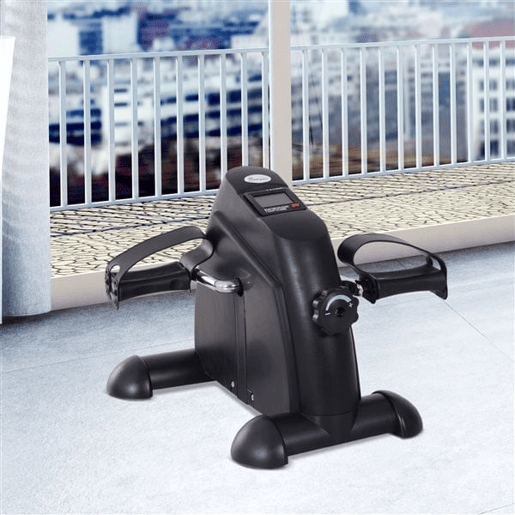HOMCOM Mini bicicleta Estática Aparelho de Exercício Braços e Pernas Resistência ajustável Tela LCD 39x40x31cm