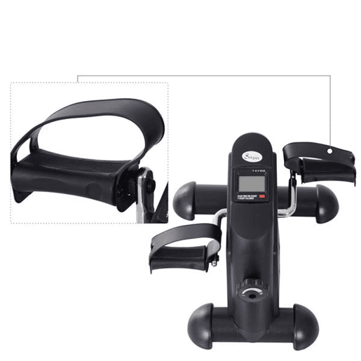 HOMCOM Mini bicicleta Estática Aparelho de Exercício Braços e Pernas Resistência ajustável Tela LCD 39x40x31cm