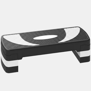 HOMCOM Step para Exercício Aeróbico Plataforma Step com Altura Ajustável em 3 Níveis com Carga Máxima 150kg para Exercício em Academia Casa 80x31x10-20cm Preto e Branco