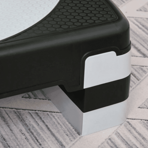 HOMCOM Step para Exercício Aeróbico Plataforma Step com Altura Ajustável em 3 Níveis com Carga Máxima 150kg para Exercício em Academia Casa 80x31x10-20cm Preto e Branco