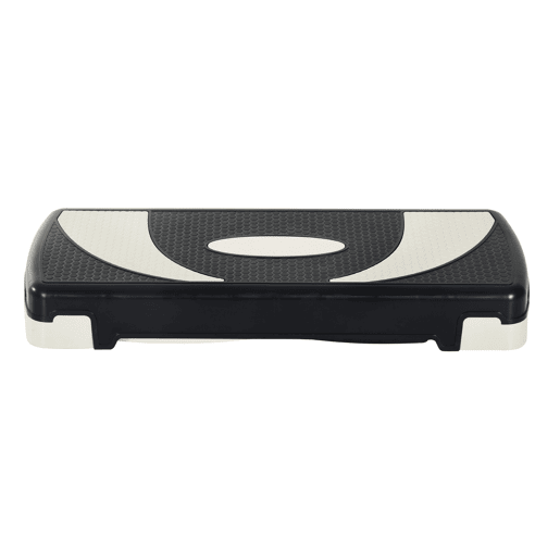 HOMCOM Step para Exercício Aeróbico Plataforma Step com Altura Ajustável em 3 Níveis com Carga Máxima 150kg para Exercício em Academia Casa 80x31x10-20cm Preto e Branco