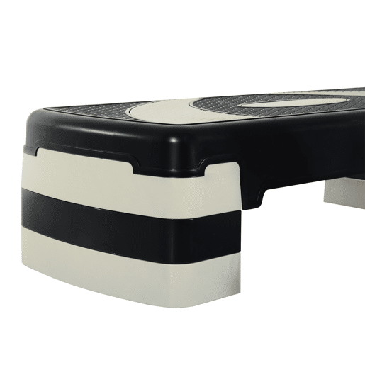 HOMCOM Step para Exercício Aeróbico Plataforma Step com Altura Ajustável em 3 Níveis com Carga Máxima 150kg para Exercício em Academia Casa 80x31x10-20cm Preto e Branco