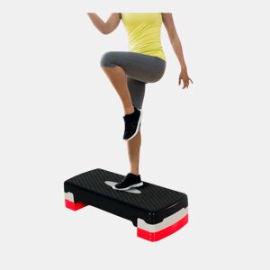 HOMCOM Step de Aeróbica Antiderrapante com Altura Ajustável em 2 Níveis (1015 cm), Suporta até 150 kg, Ideal para Exercícios em Casa ou Ginásio, 68x29x15 cm, Preto e Vermelho