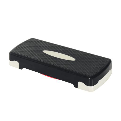 HOMCOM Step de Aeróbica Antiderrapante com Altura Ajustável em 2 Níveis (1015 cm), Suporta até 150 kg, Ideal para Exercícios em Casa ou Ginásio, 68x29x15 cm, Preto e Vermelho