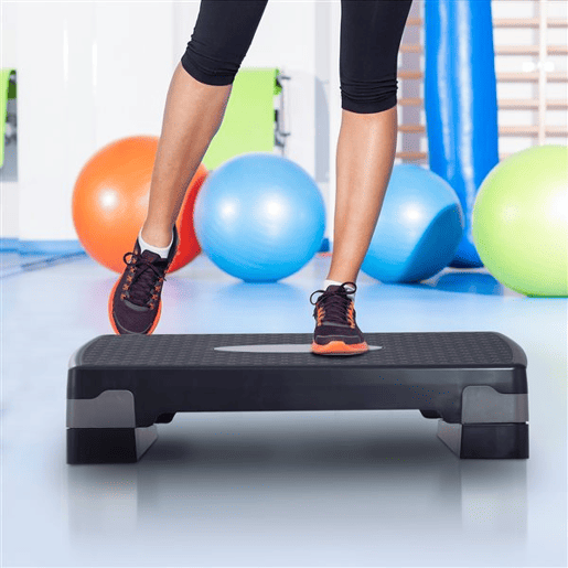 HOMCOM Step de Aeróbica Antiderrapante para Fitness com Altura Regulável 2 Níveis 1015 cm Suporta até 150 kg para Exercício em Casa ou Ginásio 68x29x15 cm Preto