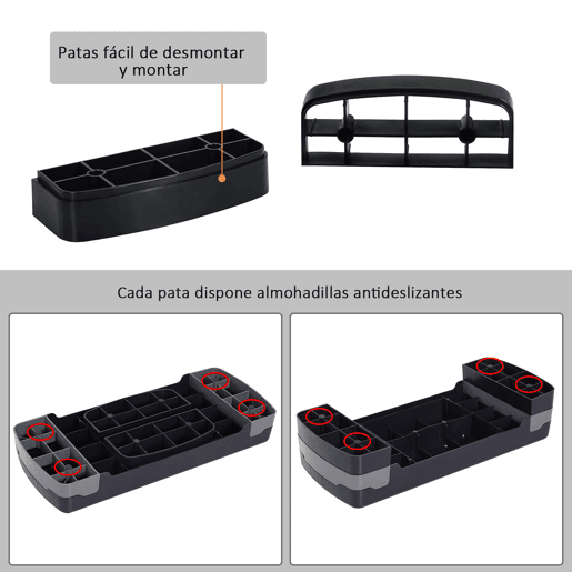 HOMCOM Step de Aeróbica Antiderrapante para Fitness com Altura Regulável 2 Níveis 1015 cm Suporta até 150 kg para Exercício em Casa ou Ginásio 68x29x15 cm Preto