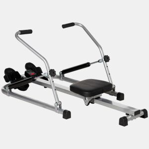HOMCOM Máquina de Remo Hidráulico Dobrável com 4 Níveis de Resistência Ecrã Digital e Pedal Antiderrapante para Fitness em Casa Aço 129x70x70cm Preto e Prata