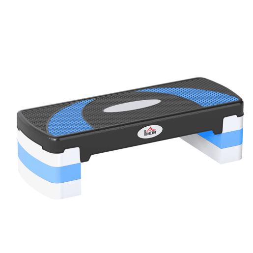 HOMCOM Step para Exercício Aeróbico Plataforma Step com Altura Ajustável em 3 Níveis com Carga Máxima 150kg para Exercício em Academia Casa 80x31x10-20cm Azul