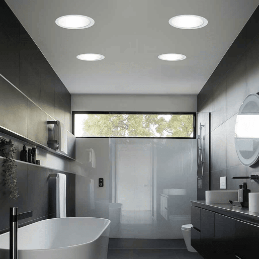 encastráveis  downlights policarbonato cor branca série butut 22,5cm