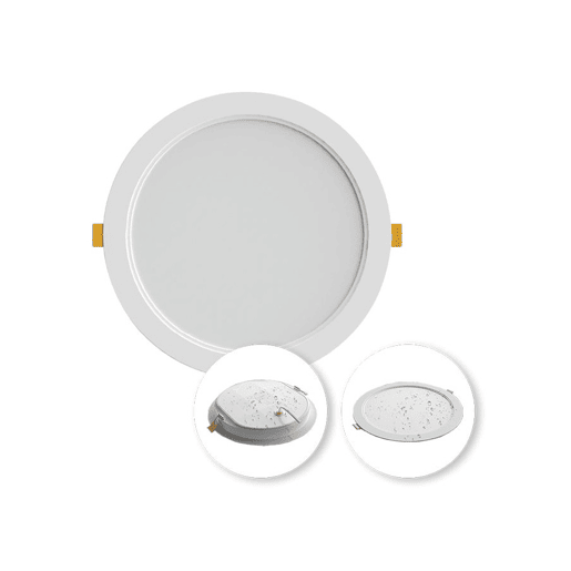 encastráveis  downlights policarbonato cor branca série butut 22,5cm