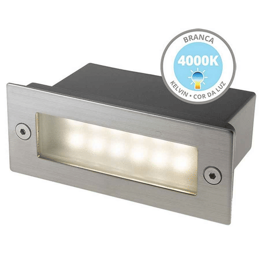 luminária de encastrar para exterior em alumínio niquelado magnus series 11cm