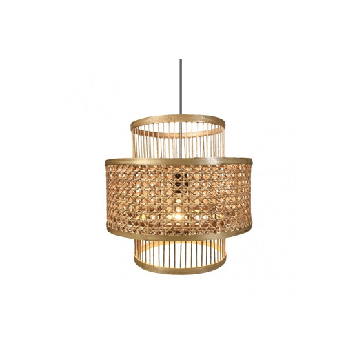 candeeiro de tecto em bambu cor castanha série bromélia 36cm candeeiro de tecto em bambu cor castanha série bromélia 36cm