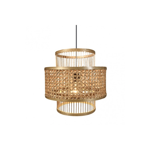candeeiro de tecto em bambu cor castanha série bromélia 36cm candeeiro de tecto em bambu cor castanha série bromélia 36cm
