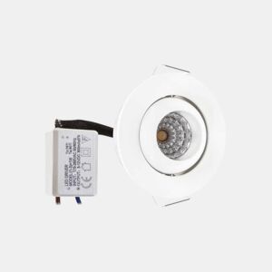 luminária de encastrar em alumínio branco série centavo 5,2cm