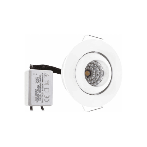 luminária de encastrar em alumínio branco série centavo 5,2cm