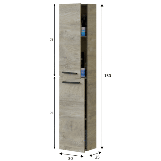 Armário de casa de banho de 2 portas Alise, Alasca, 150 cm
