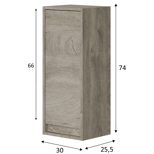 Armário de casa de banho Devin, 1 porta, Alasca, 74 cm