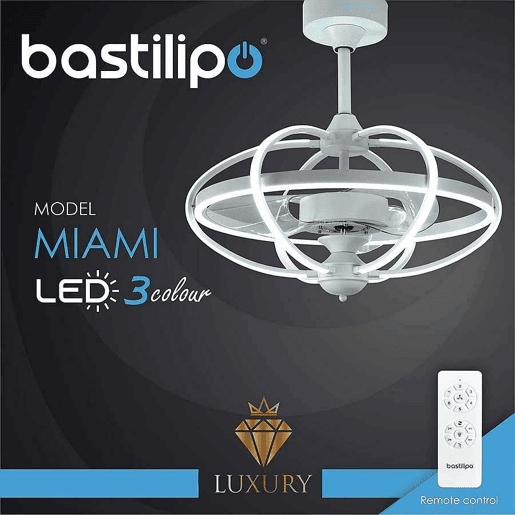 candeeiro de ventoinha metálico da série miami cor branca 63cm candeeiro de ventoinha metálico da série miami cor branca 63cm