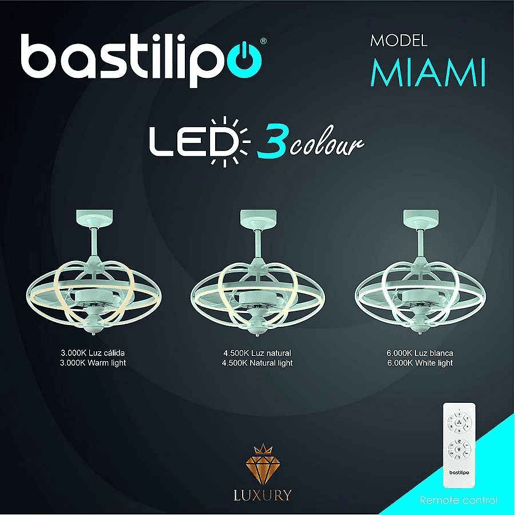 candeeiro de ventoinha metálico da série miami cor branca 63cm candeeiro de ventoinha metálico da série miami cor branca 63cm