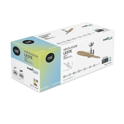 ventilador de tecto cor de níquel série metal leste 132cm