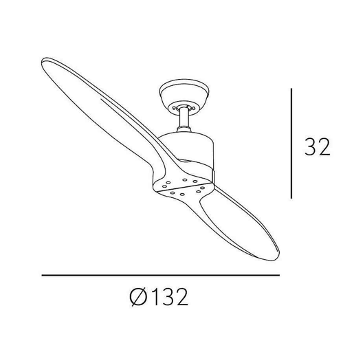 ventilador de tecto cor de níquel série metal leste 132cm