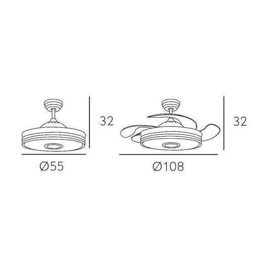 ventilador de tecto metálico cor branca série matanuska 108cm