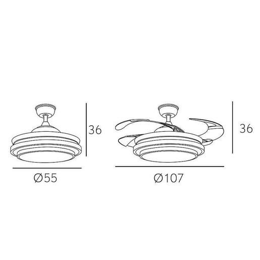ventilador de tecto metálico cor níquel bayomo série 108cm