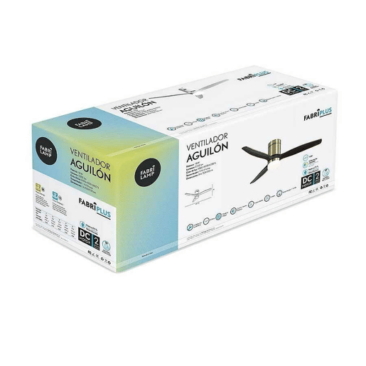 ventilador de tecto dourado em metal série aguilã³n 132cm
