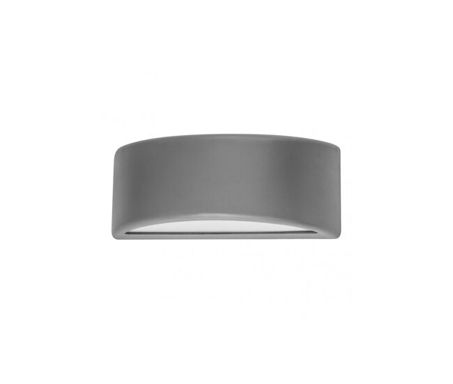 Aplique de exterior policarbonato color gris serie kefir 32cm