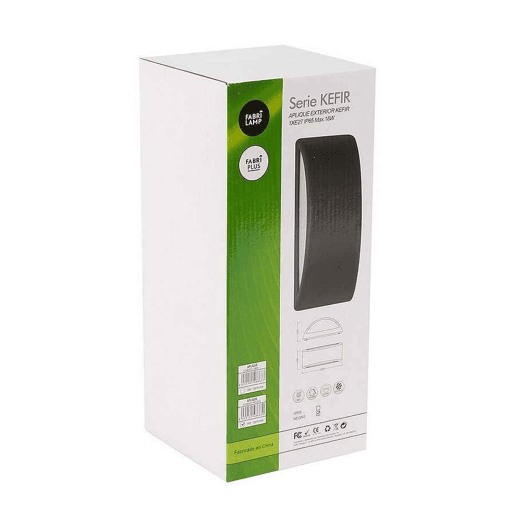 candeeiro de parede exterior em policarbonato cor cinzenta série kefir 32cm
