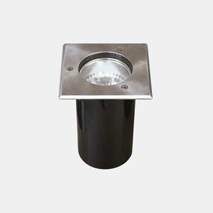 luminária de encastrar para exterior em metal na cor níquel série bigorne 15cm